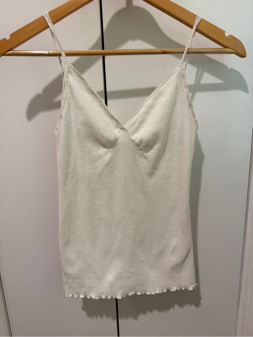We The Free Cream Ribbed Scoop Tank